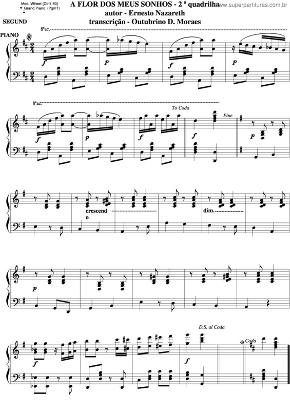 Partitura da música A Flôr Dos Meus Sonhos v.2