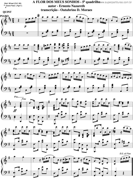 Partitura da música A Flôr Dos Meus Sonhos v.5