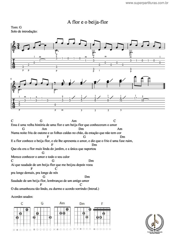 Partitura da música A Flor E O Beija Flor v.9