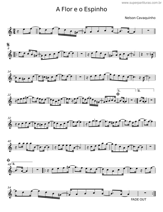 Partitura da música A Flor E O Espinho – Nelson Cavaquinho v.3