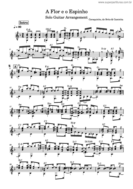 Partitura da música A Flor E O Espinho – Nelson Cavaquinho