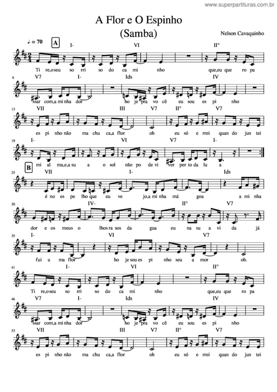 Partitura da música A Flor E O Espinho v.4