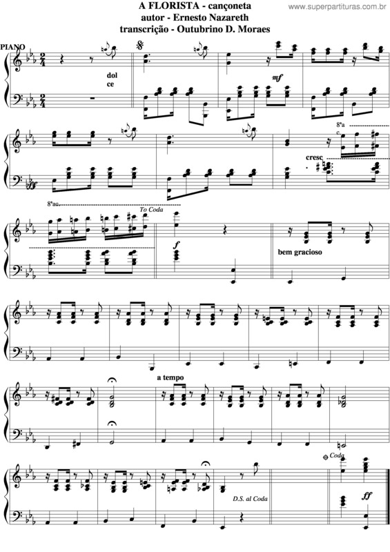 Partitura da música A Florista v.3