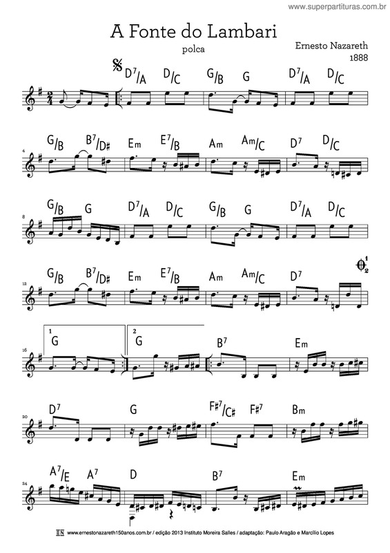 Partitura da música A Fonte Do Lambari