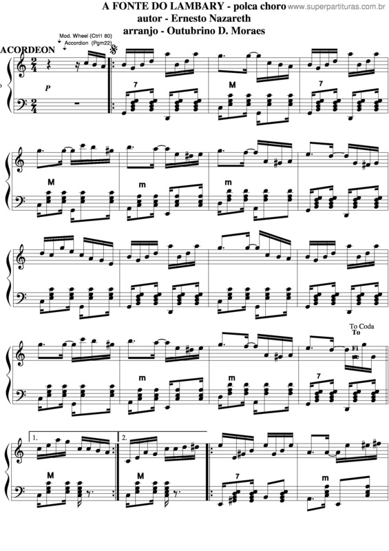 Partitura da música A Fonte Do Lambary v.5