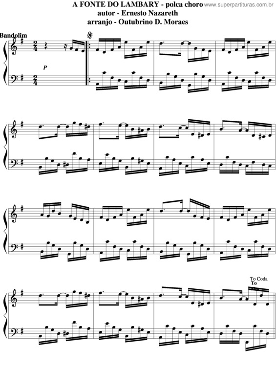 Partitura da música A Fonte Do Lambary v.6