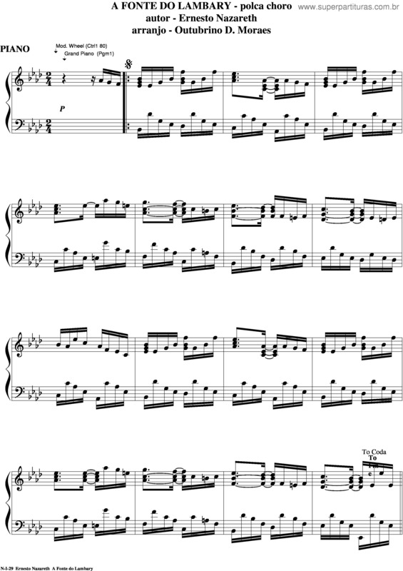 Partitura da música A Fonte Do Lambary v.7