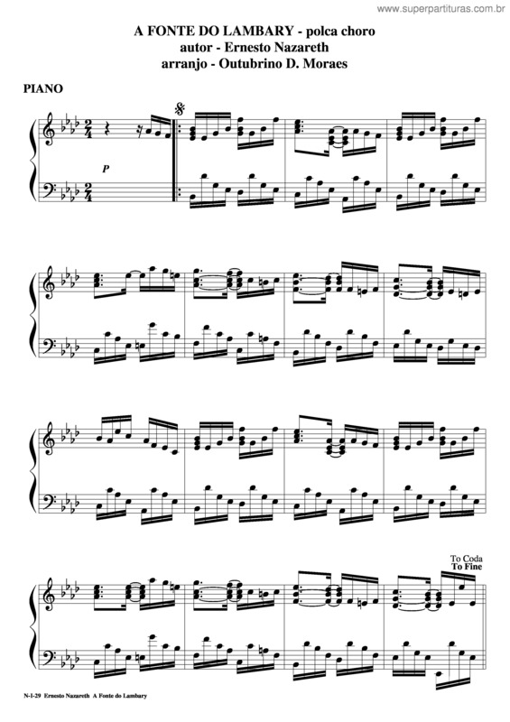 Partitura da música A Fonte Do Lambary v.8