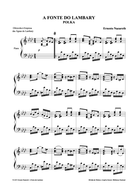 Partitura da música A Fonte Do Lambary v.9