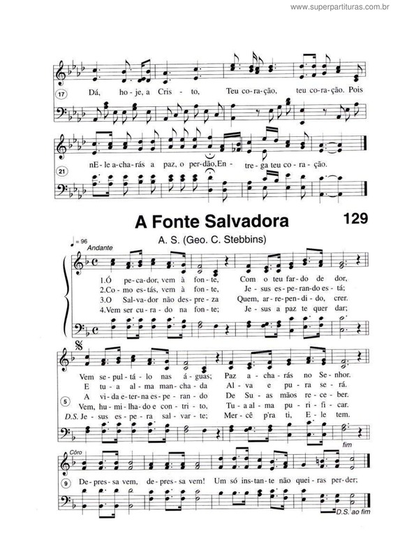 Partitura da música A Fonte Salvadora