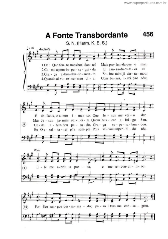 Partitura da música A Fonte Transbordante