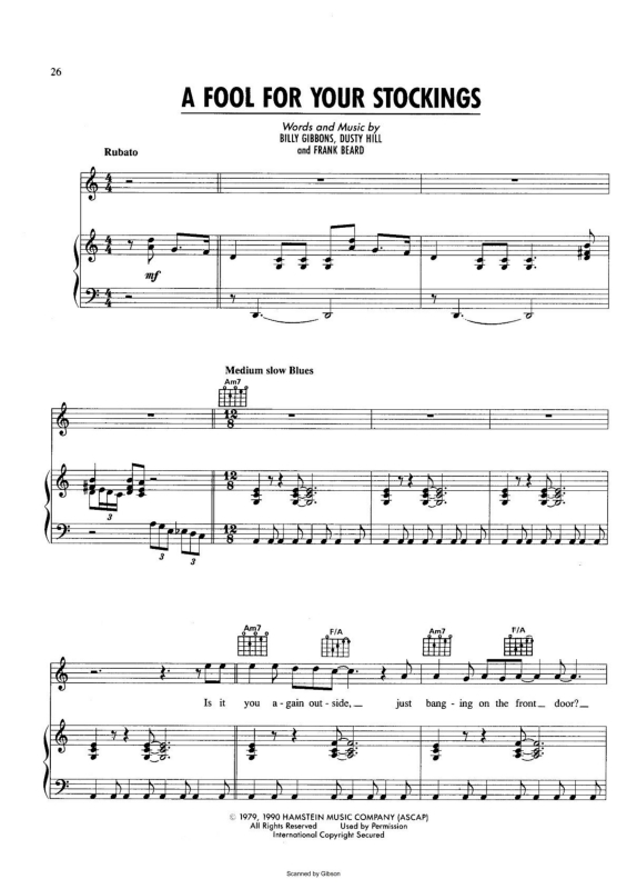 Partitura da música A Fool for Your Stockings