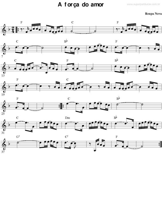 Partitura da música A Força Do Amor v.2