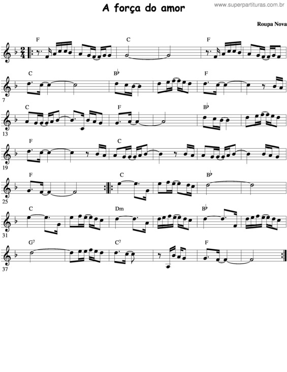 Partitura da música A Força Do Amor v.4