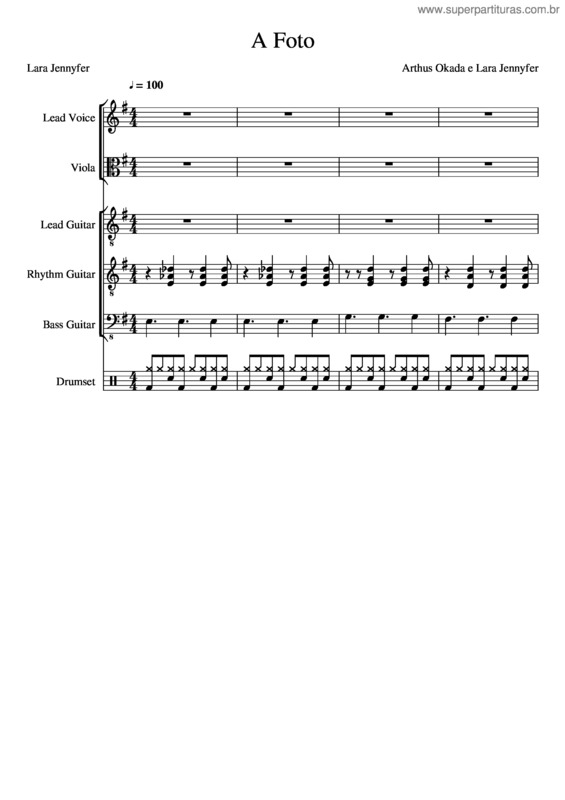 Partitura da música A Foto