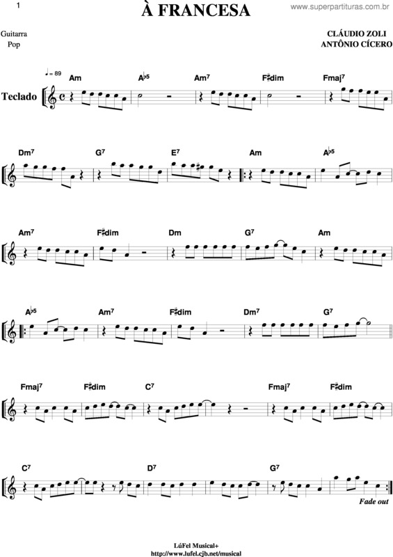 Partitura da música A Francesa v.2