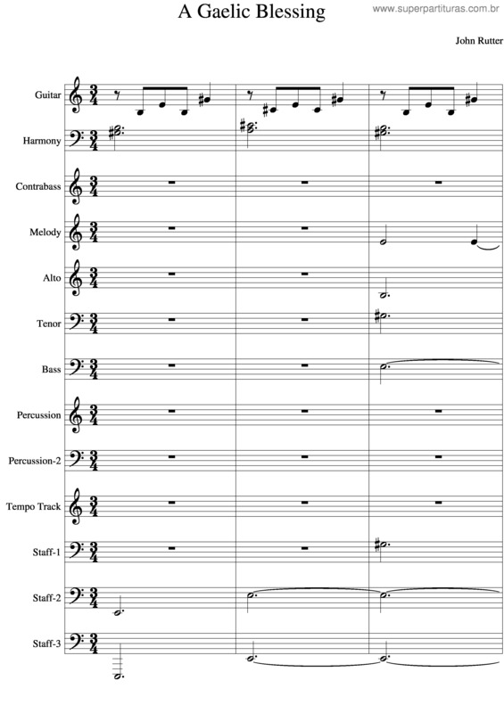 Partitura da música A Gaelic Blessing