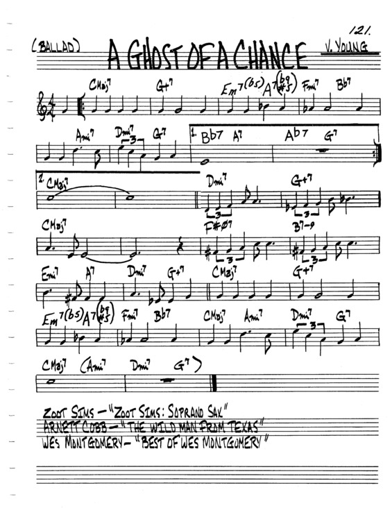 Partitura da música A Ghost Of A Chance v.4