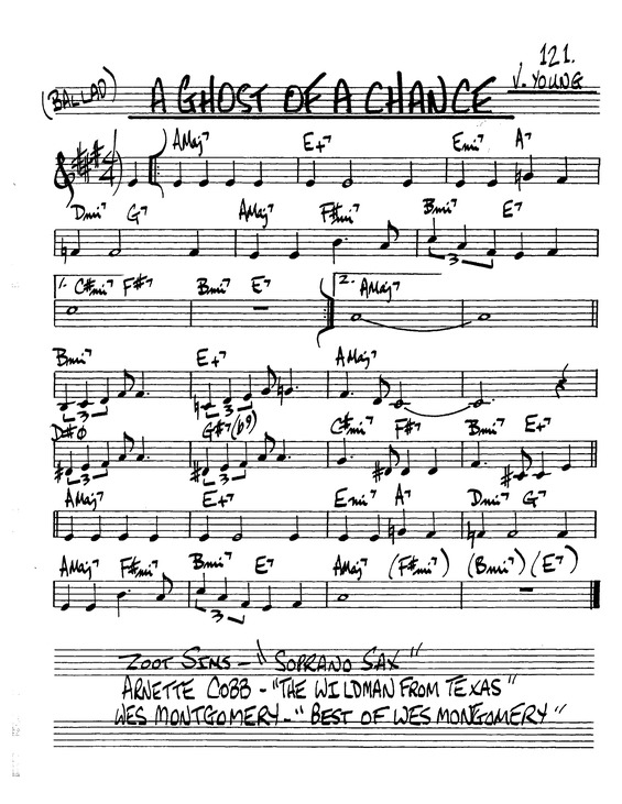 Partitura da música A Ghost of a Chance