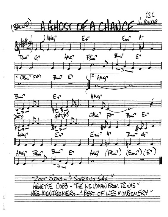 Partitura da música A Ghost of a Chance