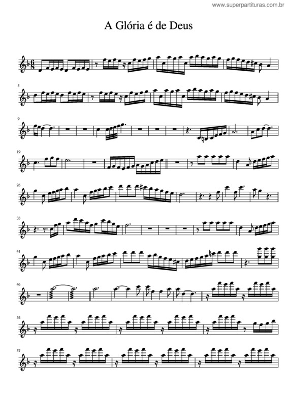 Partitura da música A Glória É De Deus