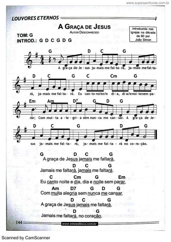 Partitura da música A Graça De Jesus