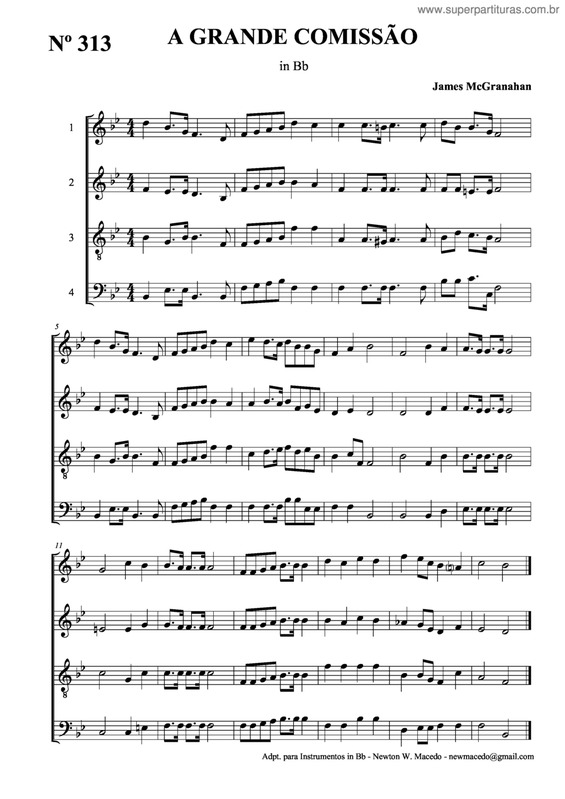 Partitura da música A Grande Comissão v.2