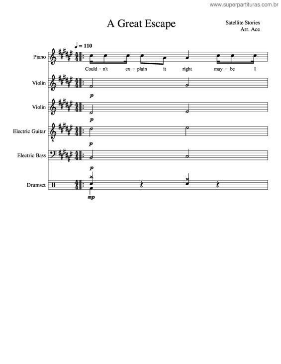 Partitura da música A Great Escape