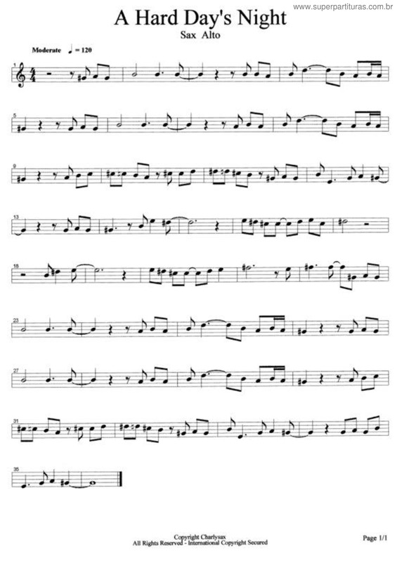 Partitura da música A Hard Day`s Night v.7