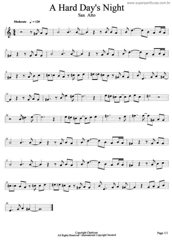 Partitura da música A Hard Day`s Night v.7