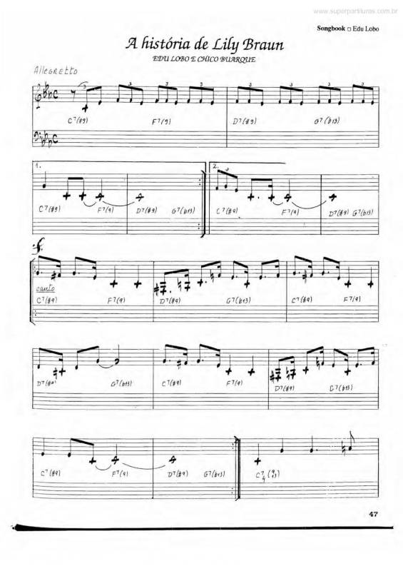 Partitura da música A História de Lily Braun