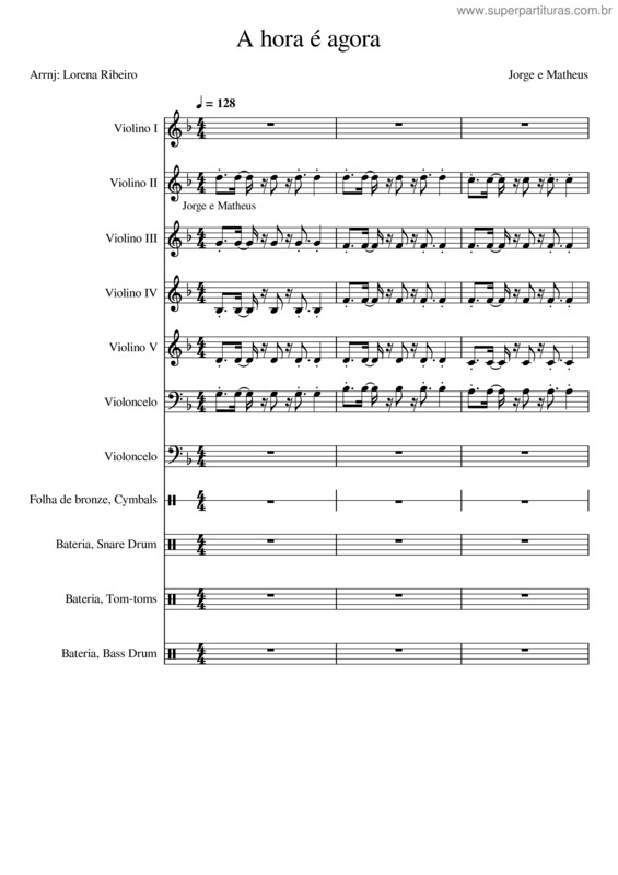 Partitura da música A Hora É Agora v.2