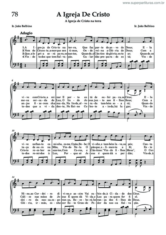 Partitura da música A Igreja De Cristo