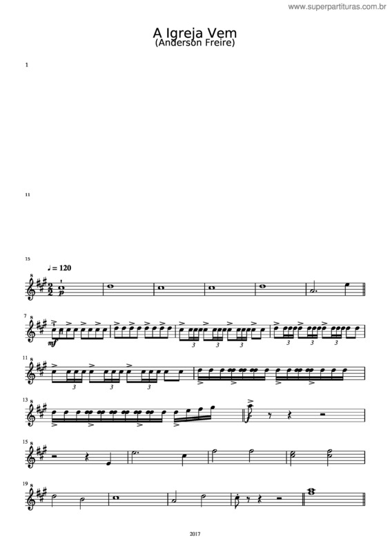 Partitura da música A Igreja Vem Fraternal Trompete 2