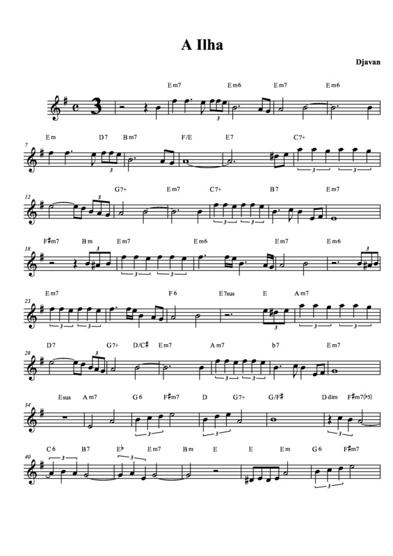 Partitura da música A Ilha v.4