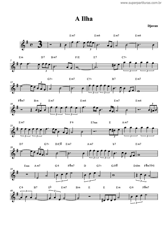 Partitura da música A Ilha v.5