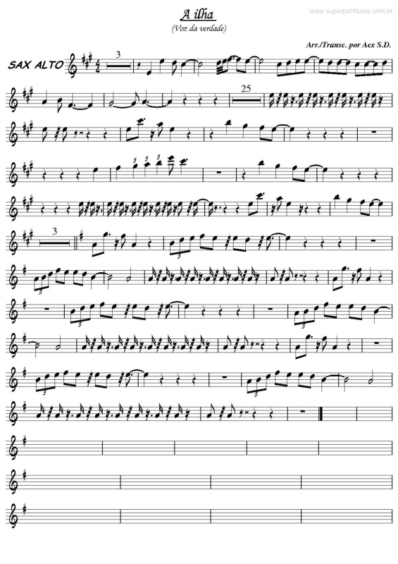 Partitura da música A Ilha