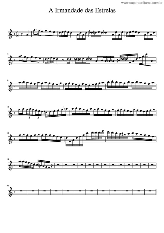 Partitura da música A Irmandade Das Estrelas