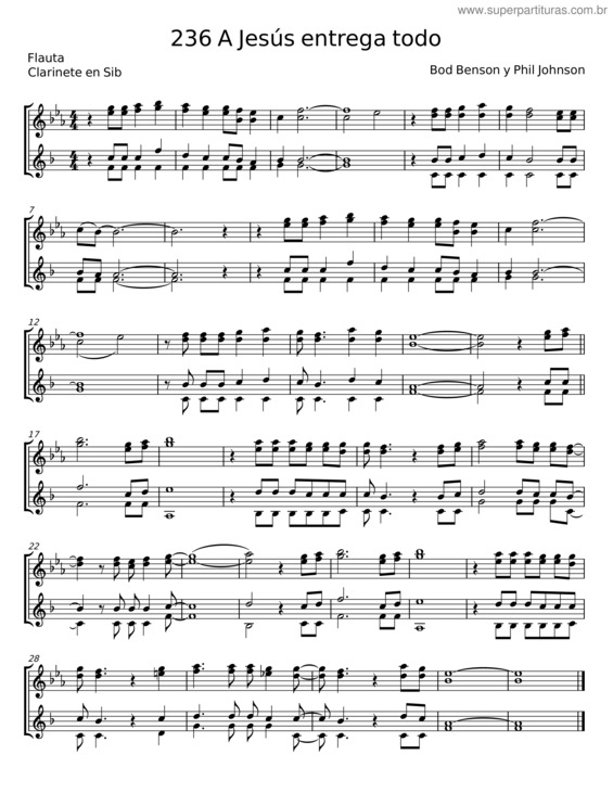 Partitura da música A Jesús Entrega Todo v.4