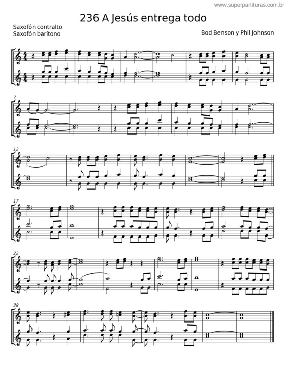 Partitura da música A Jesús Entrega Todo v.5