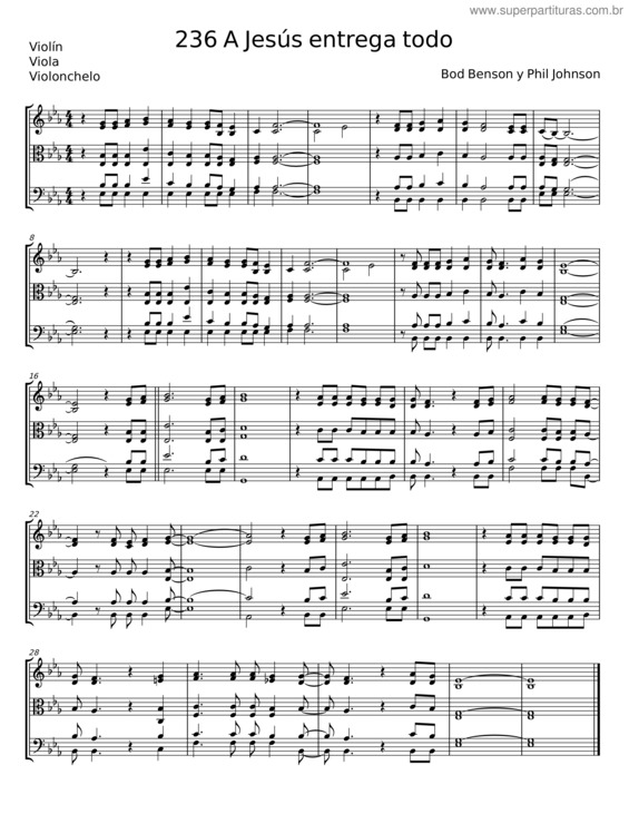Partitura da música A Jesús Entrega Todo