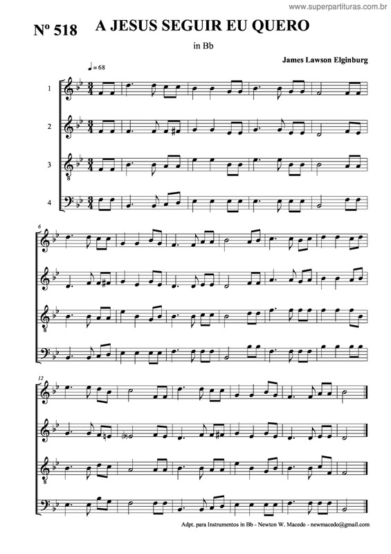 Partitura da música A Jesus Seguir Eu Quero v.2