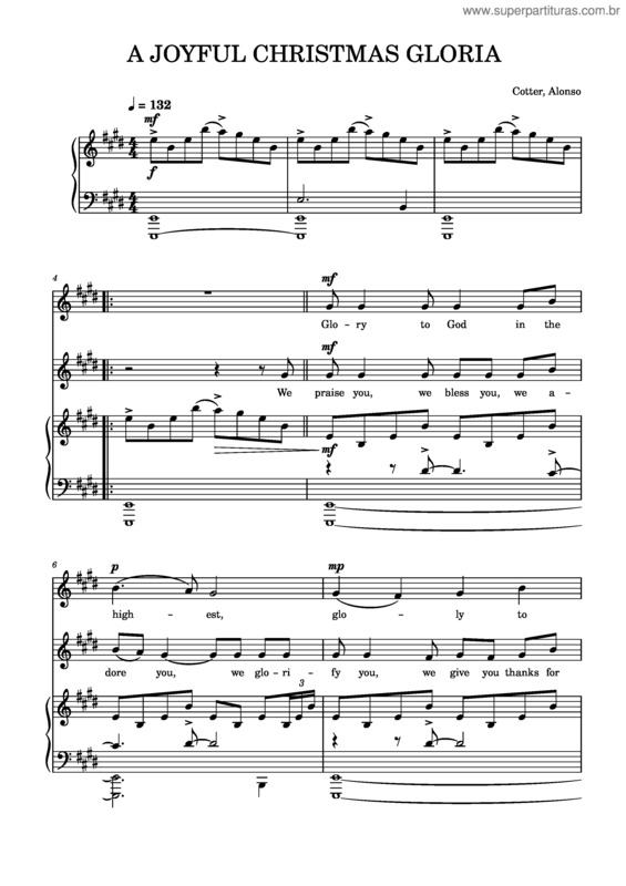 Partitura da música A Joyful Christmas Gloria   – Cotter, Alonso