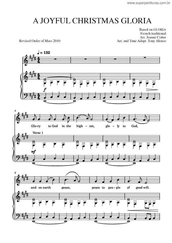 Partitura da música A Joyful Christmas Gloria   – Organ Ls– Alonso Cotter