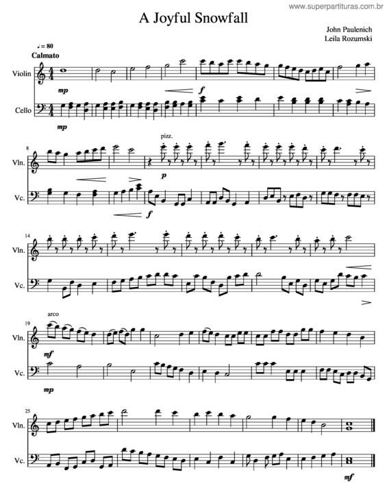 Partitura da música A Joyful Snowfall – John Paulenich & Leila Rozumski