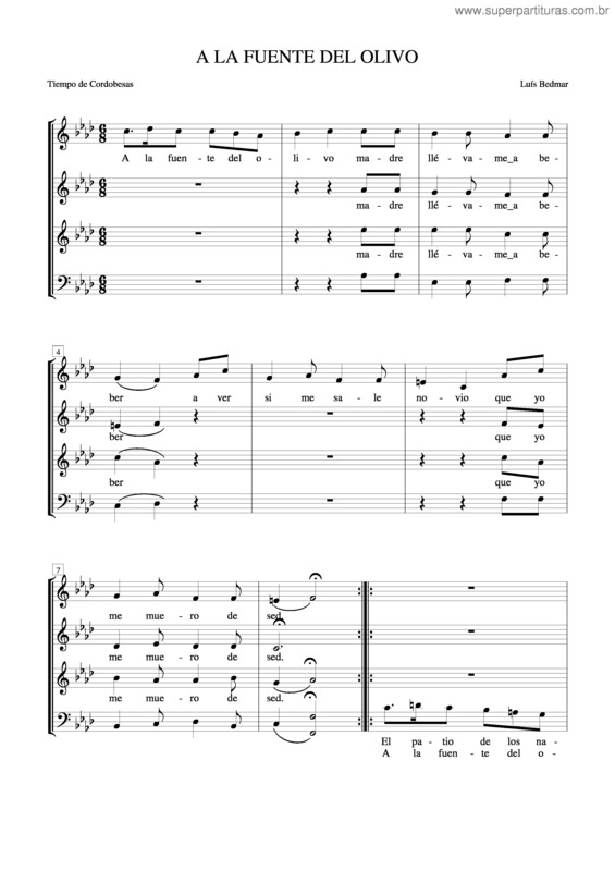 Partitura da música A La Fuente Del Olivo v.2