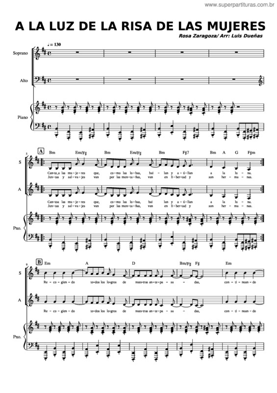 Partitura da música A La Luz De La Risa De Las Mujeres