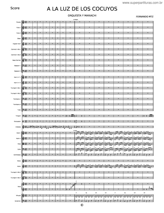 Partitura da música A La Luz De Los Cocuyos – Fernando Mtz