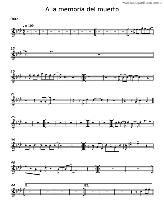 Partitura da música A La Memoria Del Muerto