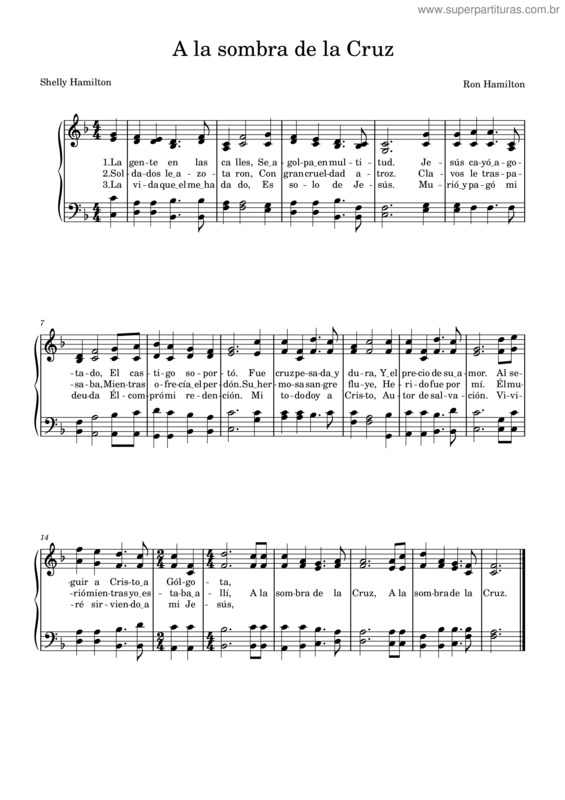 Partitura da música A La Sombra De La Cruz